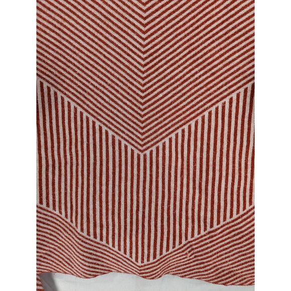 Cynthia Rowley Striped Sweater Medium Orange White Classy Mock Neck Oversize - Picture 6 of 11